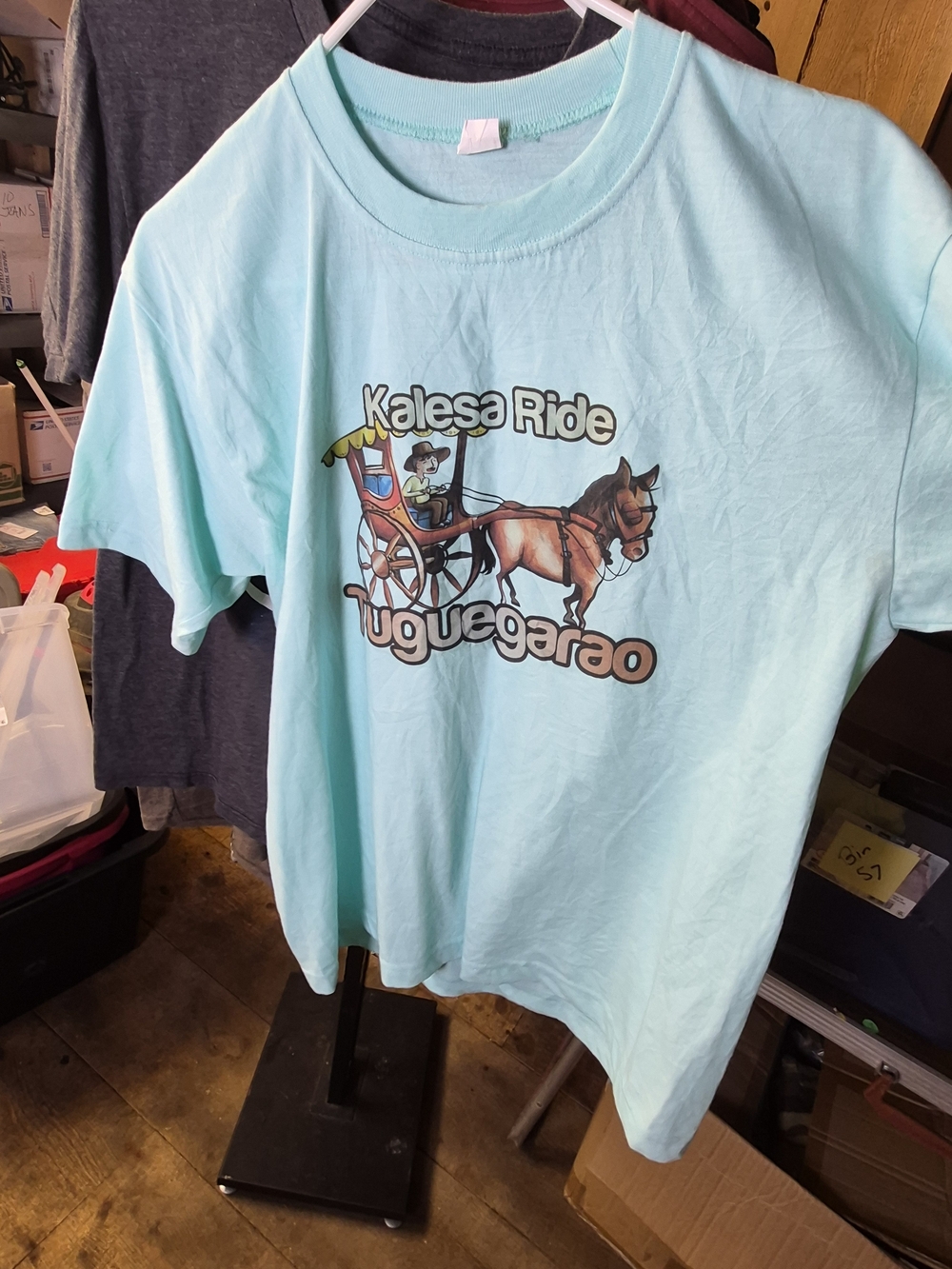 Light Aqua Short Sleeve Graphic Tee  Bin 57